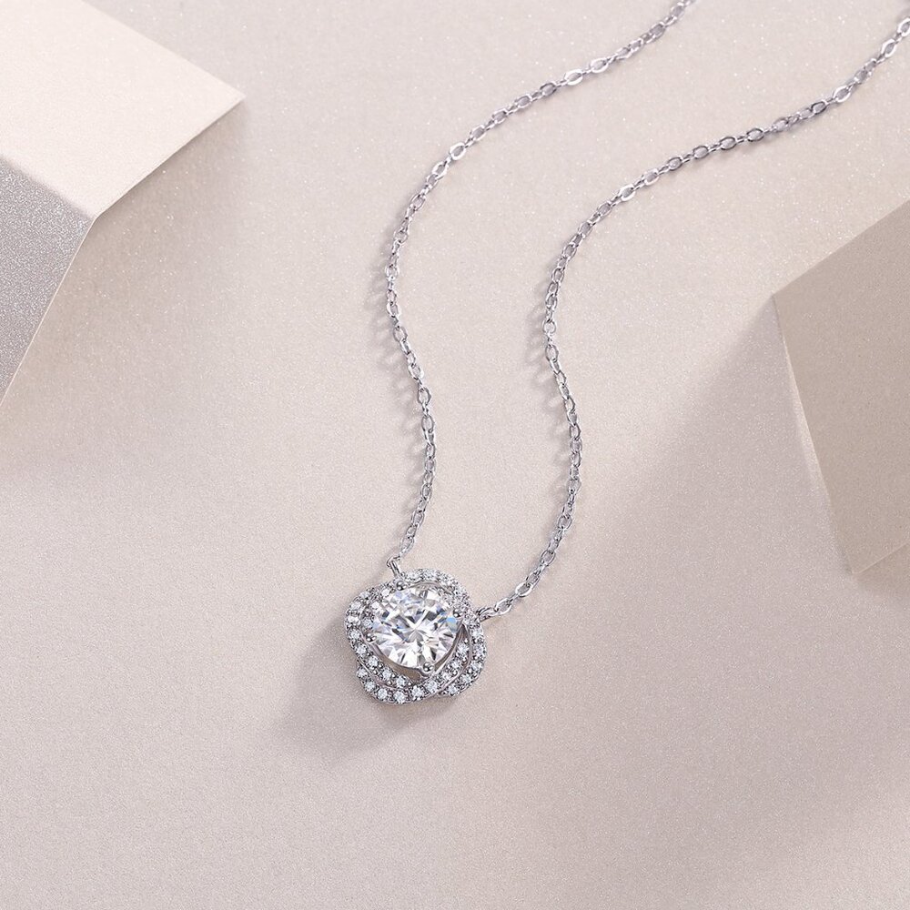 925 sterling silver moissanite necklace